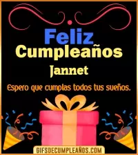 GIF Mensaje de cumpleaños Jannet